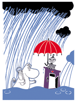 Die kleine My und Mumin im Regen