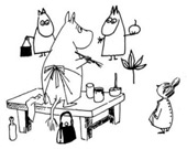 Die Muminmama malt und die kleine M&uuml; schaut zu